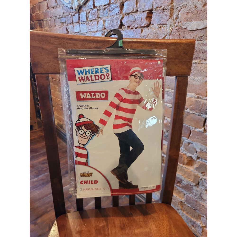 New in Bag! Where's Waldo L/XL Childs Costume (12-16)